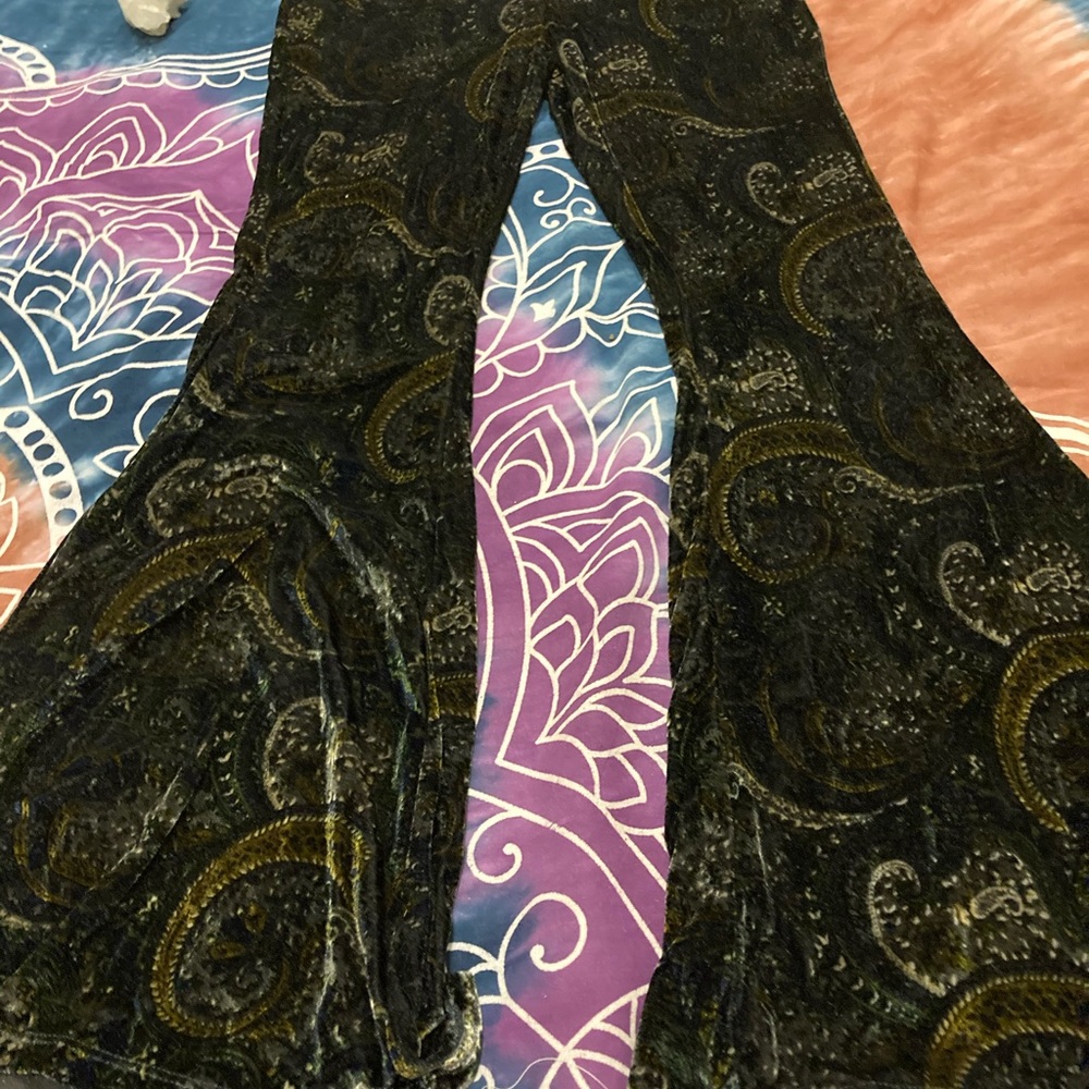 Velvet paisley bell bottom